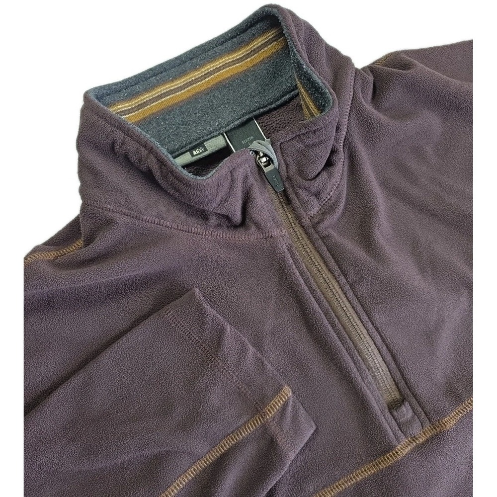 Rei Co-Op‎ Sweater Men's L BROWN Fleece Half Zip Pullover Outdoors